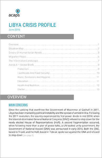 Libya Crisis Profile June 2016